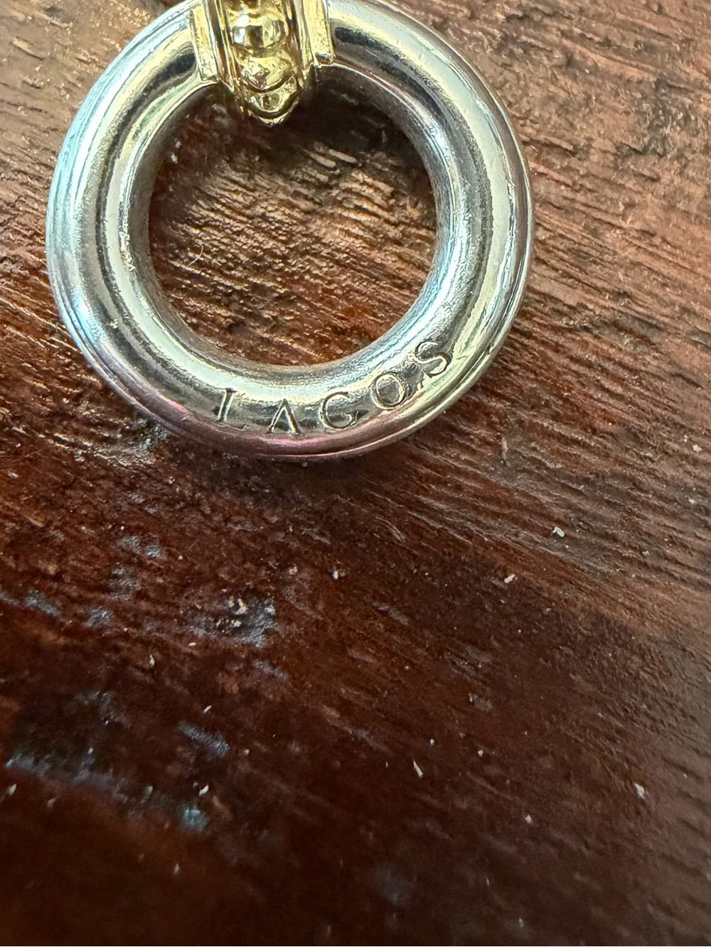 Lagos 18k Gold & Sterling Silver Signature Caviar Toggle Link Bracelet-Large-NWT